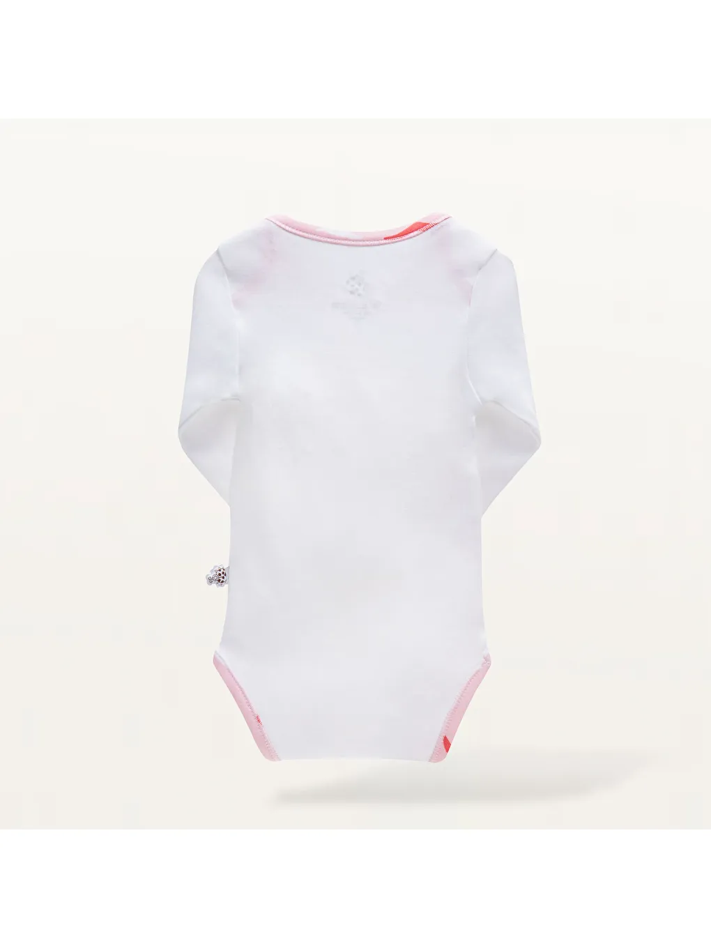 Pembe Turna 2'li Bebek Zıbın Uzun Kollu Organik Beyaz-Somon-1