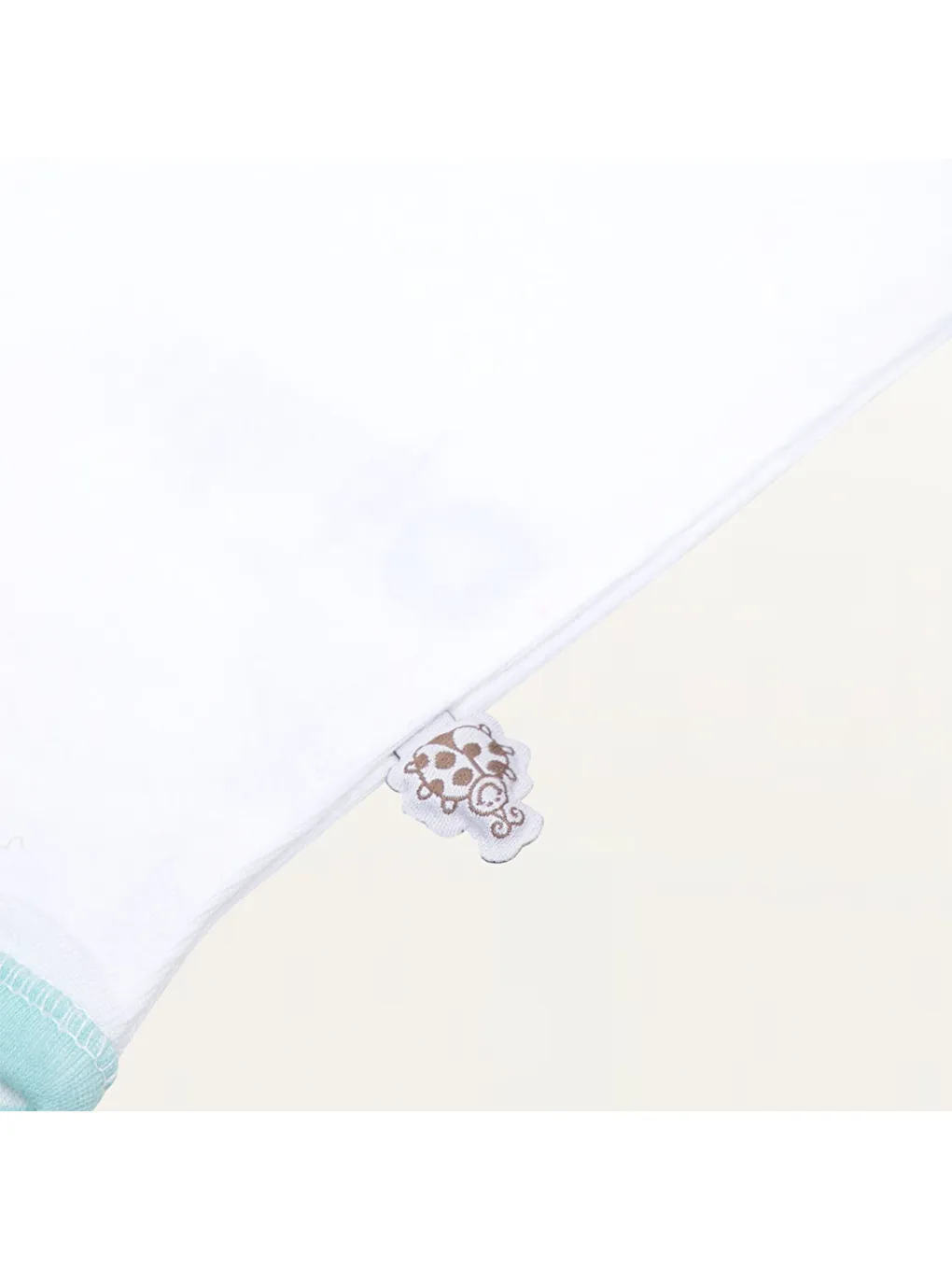 Turna 2'li Bebek Zıbın Uzun Kollu Organik Beyaz-Turkuaz-4