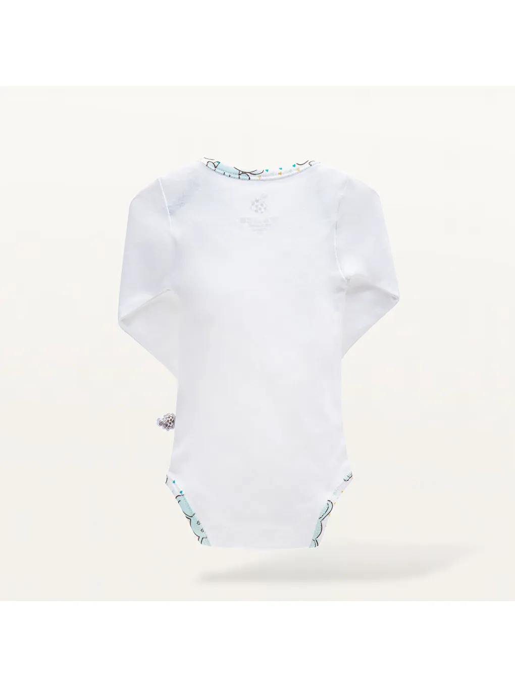 Borneo 2'li Bebek Zıbın Uzun Kollu Organik Beyaz-Mint-2