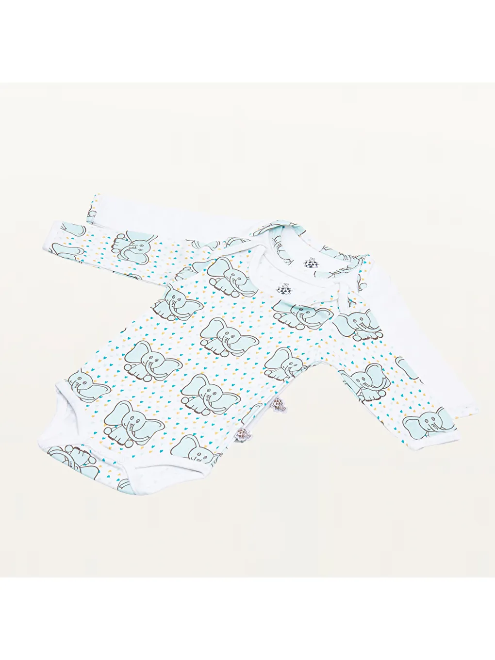 Borneo 2'li Bebek Zıbın Uzun Kollu Organik Beyaz-Mint-3