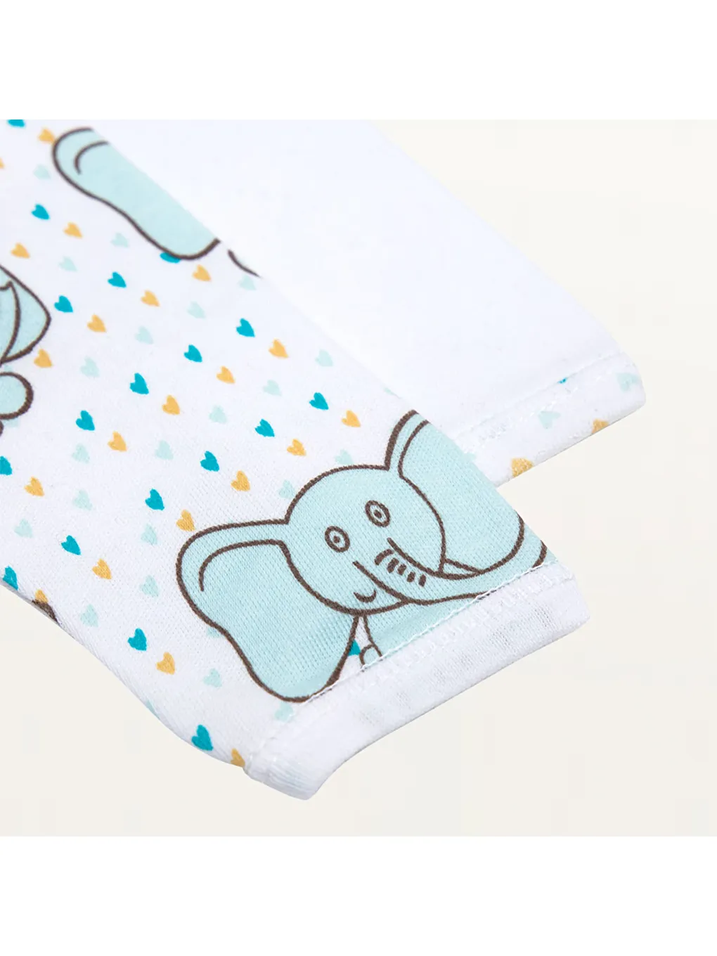 Borneo 2'li Bebek Zıbın Uzun Kollu Organik Beyaz-Mint-7