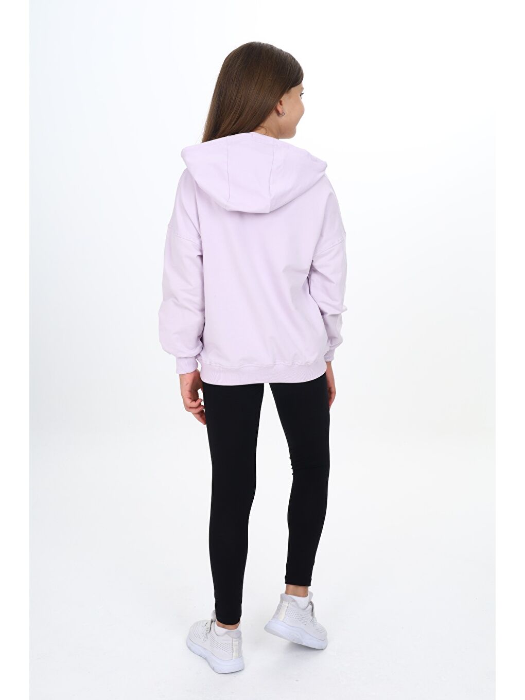 Lila Kız Çocuk Baskılı Taytlı Takım-1