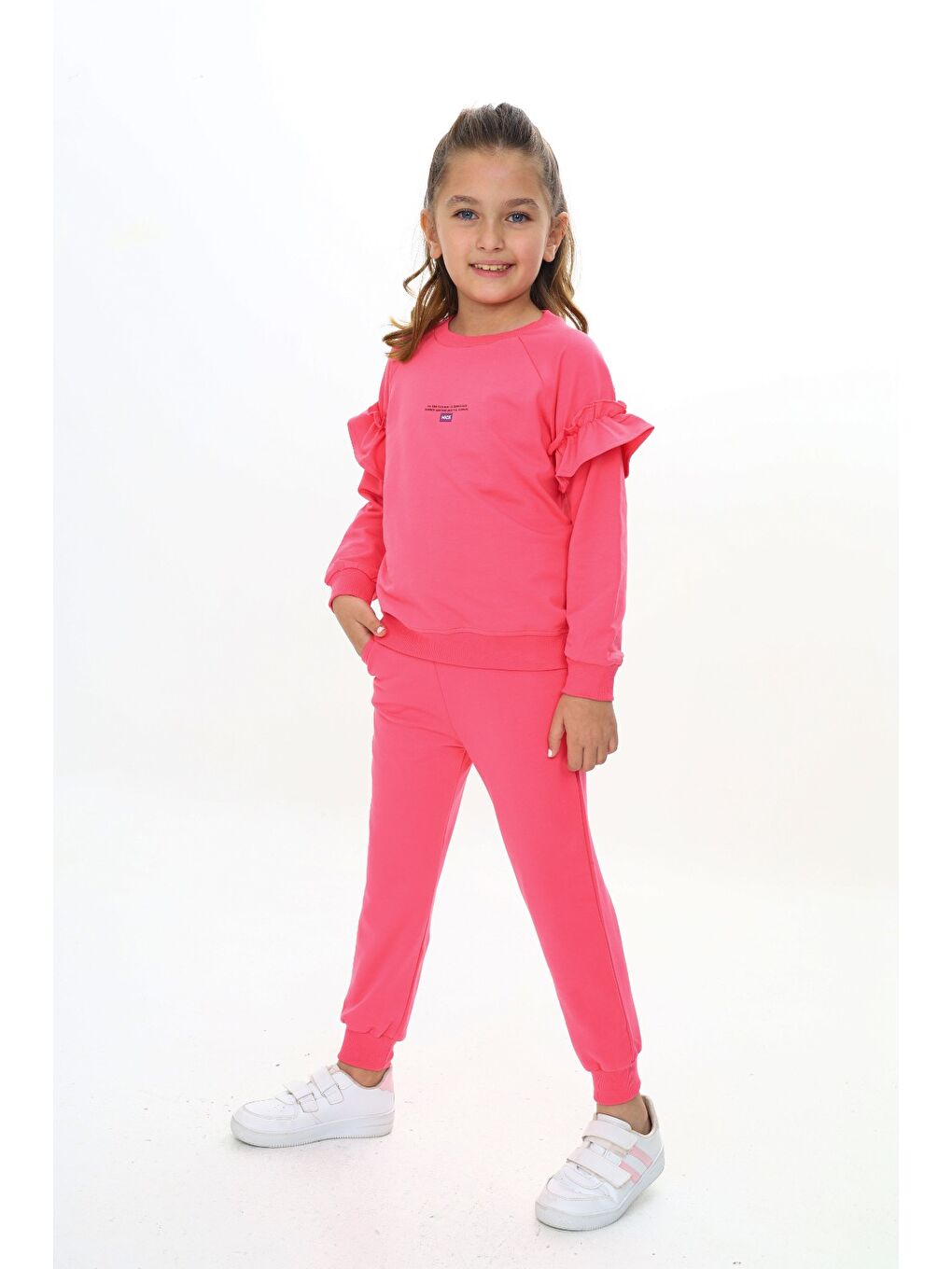 Fuşya Kız Çocuk Baskılı Eşofman Takım-1