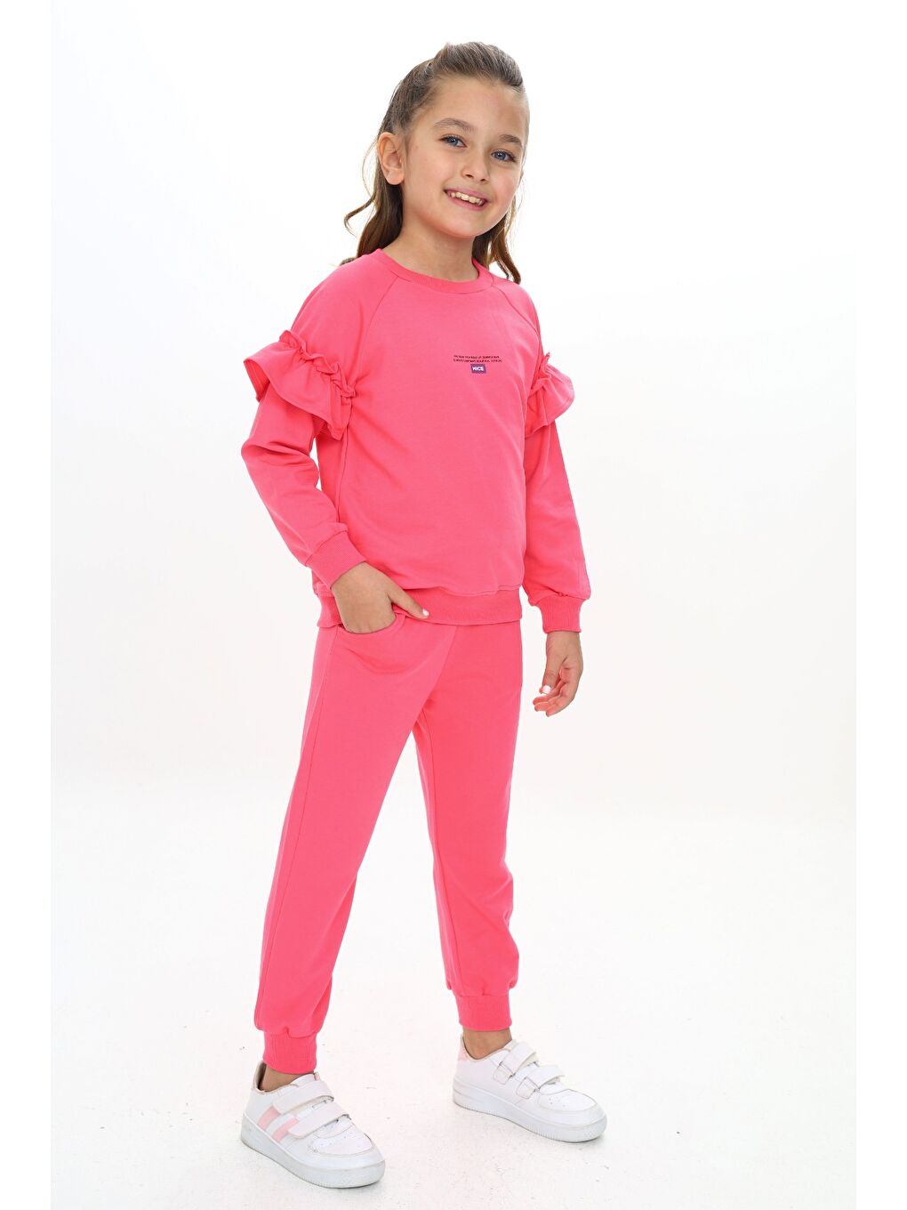 Fuşya Kız Çocuk Baskılı Eşofman Takım-2