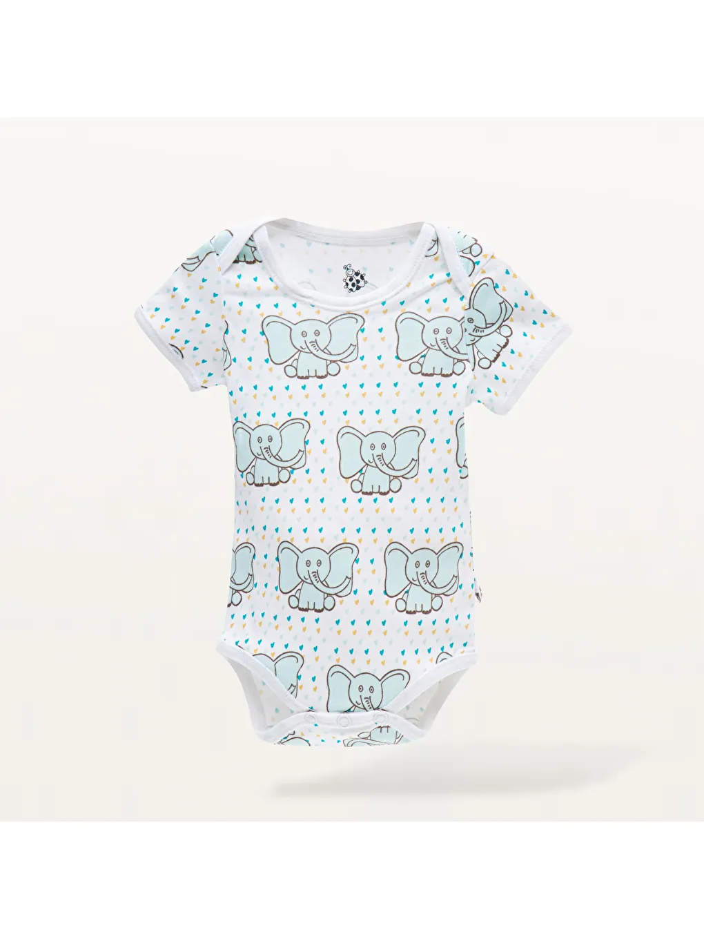 Borneo 2'li Bebek Zıbın Kısa Kollu Organik Beyaz-Mint-3