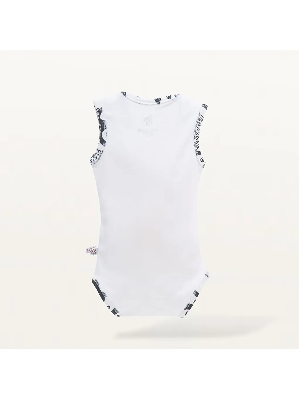 Pingu 2'li Bebek Zıbın Kolsuz Organik Beyaz-Antrasit-3