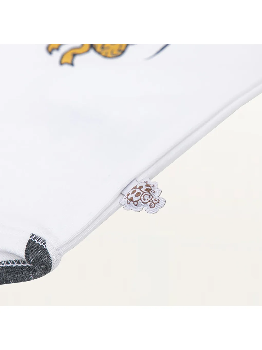 Pingu 2'li Bebek Zıbın Kolsuz Organik Beyaz-Antrasit-7