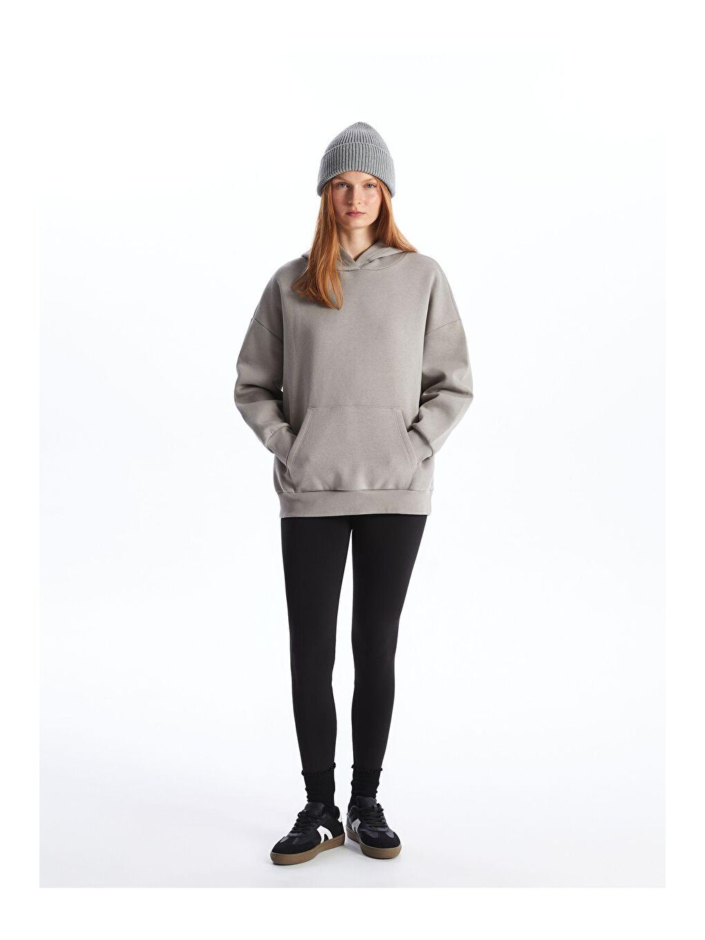 Toparlayıcı Siyah Yüksek Düz Bel Kadın Tayt