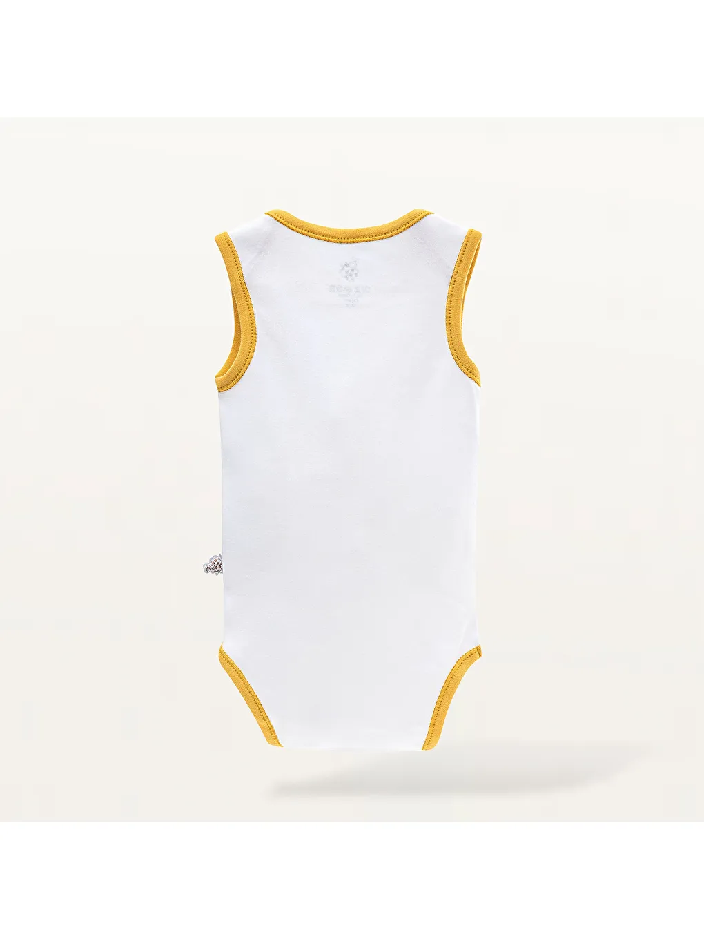 Ecocotton Sari Dodo 2'li Bebek Zıbın Kolsuz Organik Beyaz-Sarı - 2