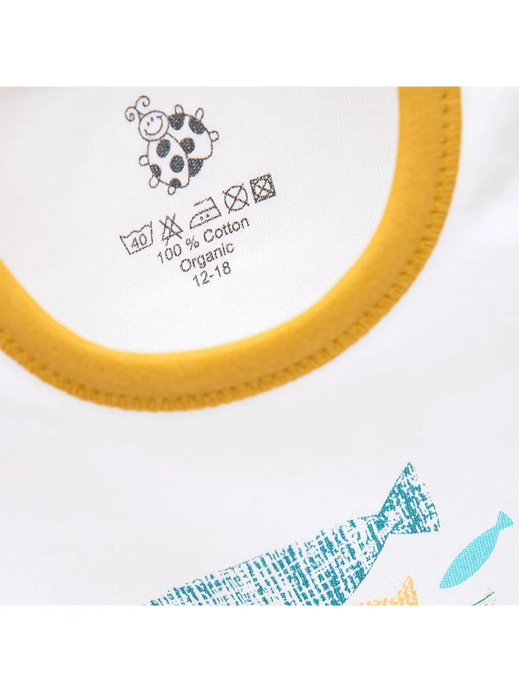 Ecocotton Sari Dodo 2'li Bebek Zıbın Kolsuz Organik Beyaz-Sarı - 6
