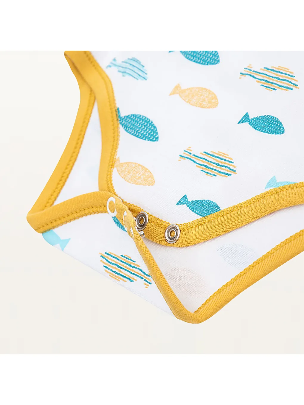 Ecocotton Sari Dodo 2'li Bebek Zıbın Kolsuz Organik Beyaz-Sarı - 7