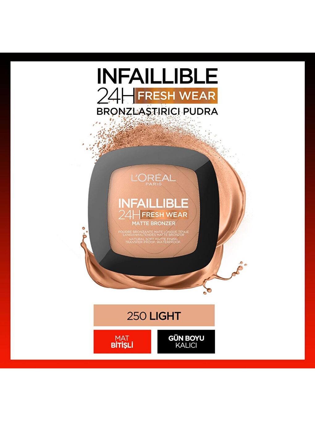 L'Oreal Paris Nude Infaillible 24H Fresh Wear Bronzlaştırıcı Pudra - 250 Light