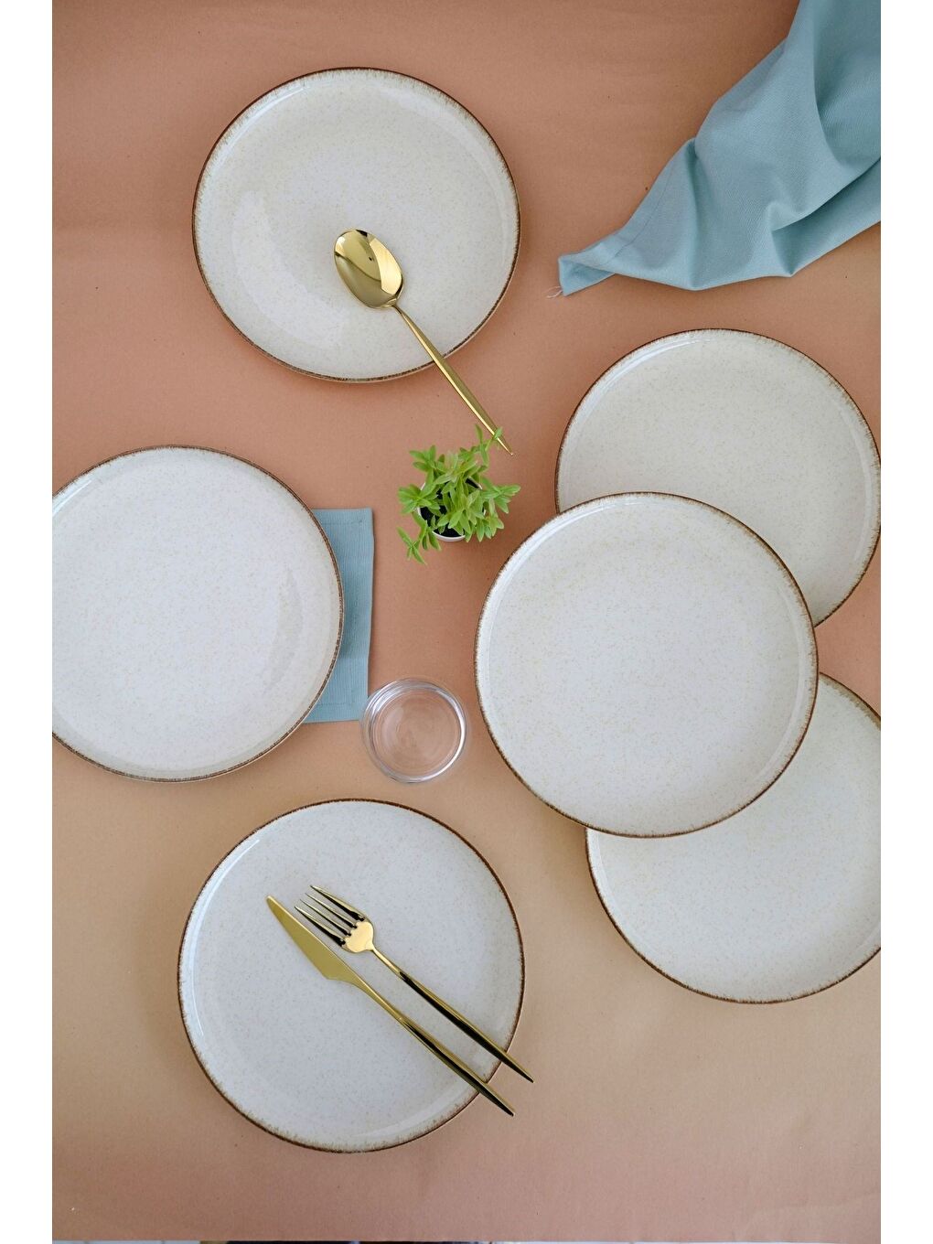 Kahverengi Moderna Servis Tabağı Tarçın 24 cm 6'lı