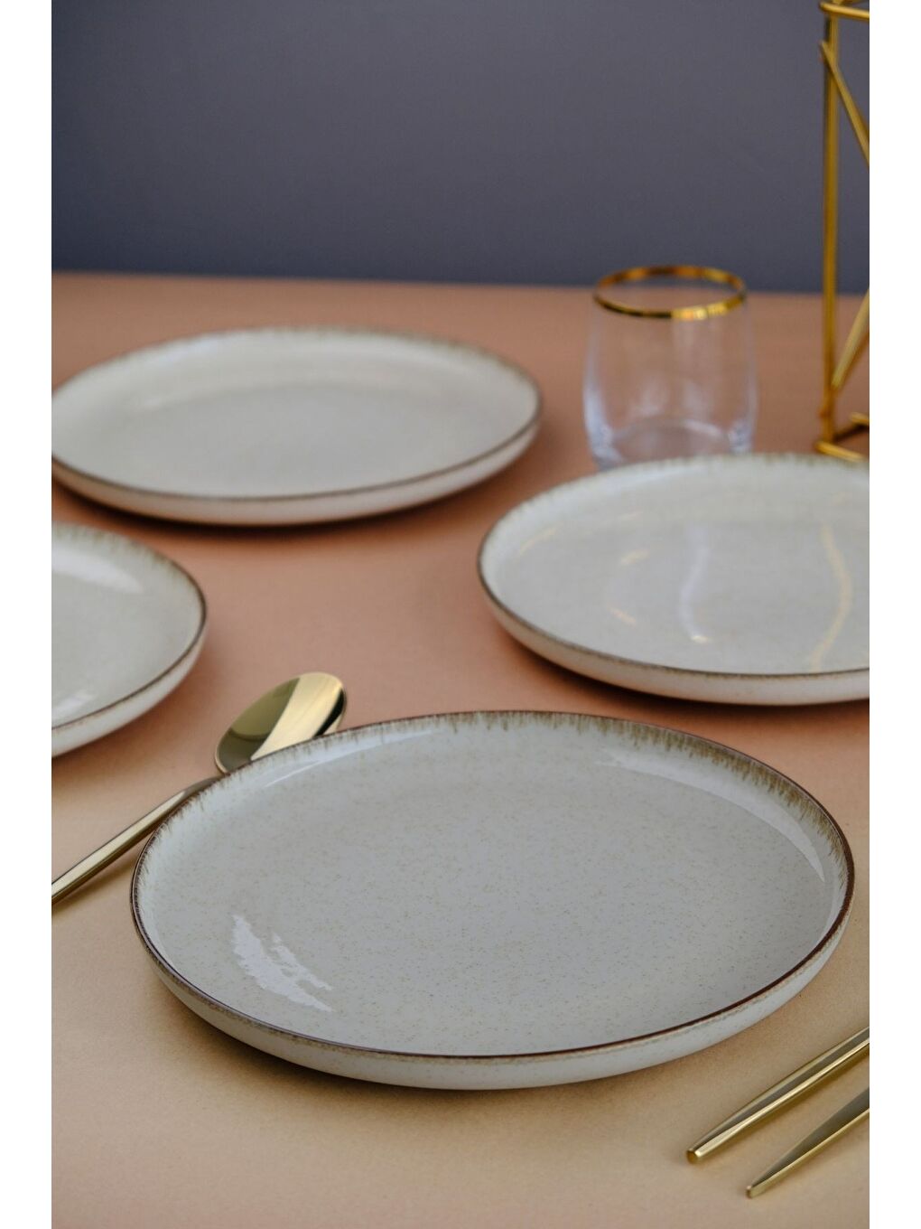 Kahverengi Moderna Servis Tabağı Tarçın 24 cm 6'lı-1