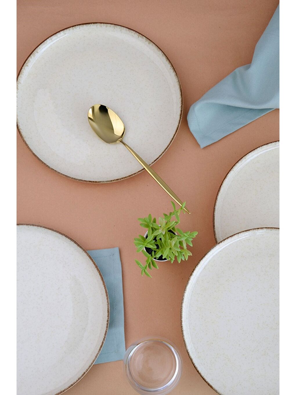 Kahverengi Moderna Servis Tabağı Tarçın 24 cm 6'lı-3