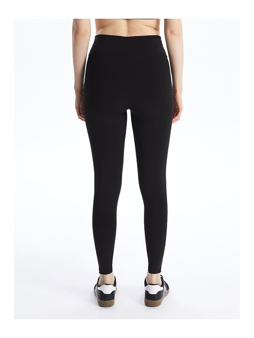 Siyah Toparlayıcı Çapraz Yüksek Bel Tayt-3