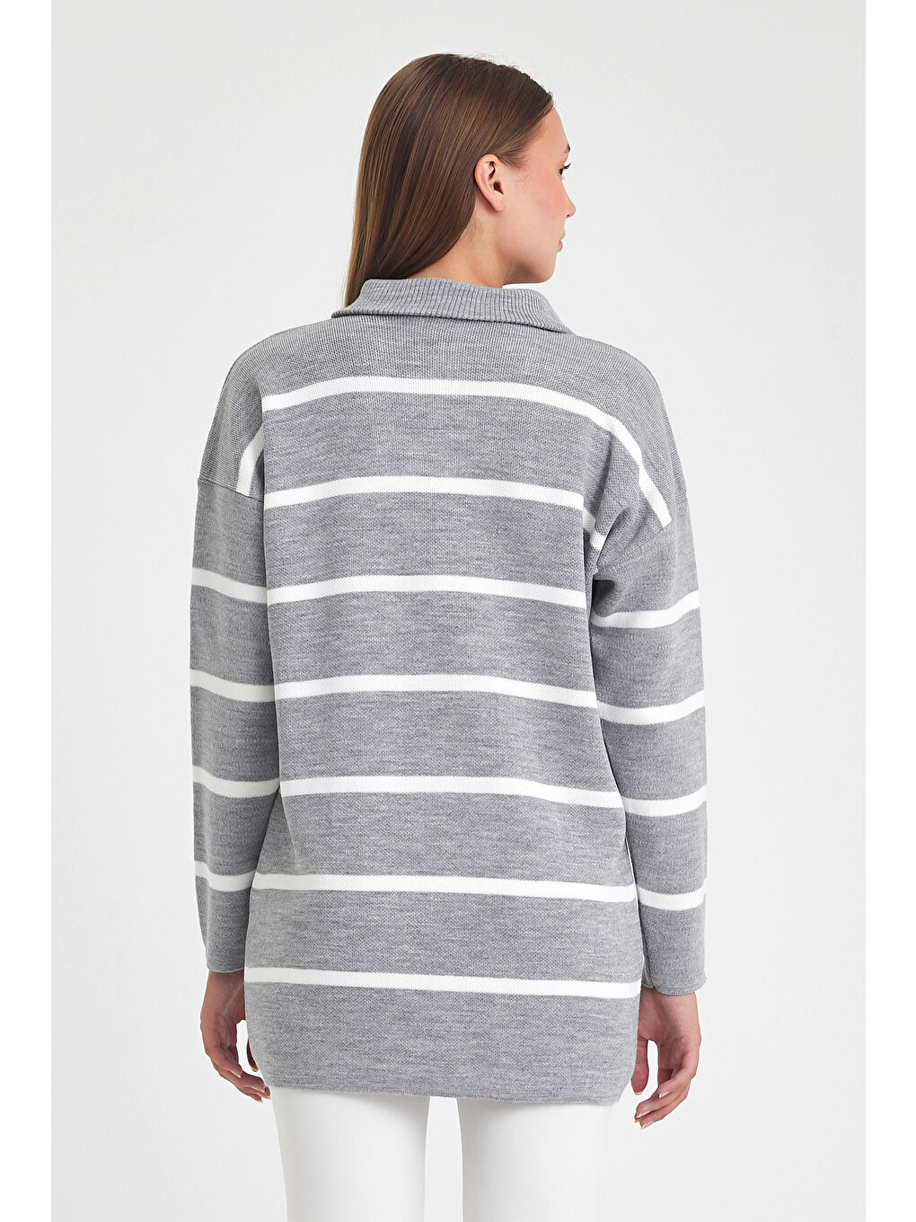 Gri Kadın Triko Kazak 2026-3