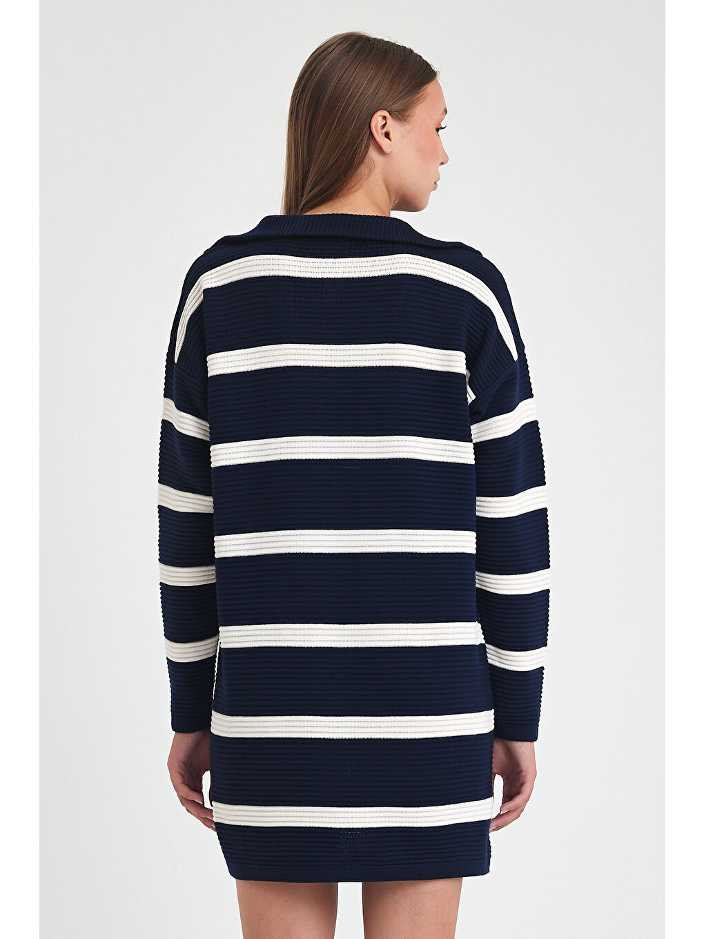 Lacivert Kadın Triko Kazak 3088-3