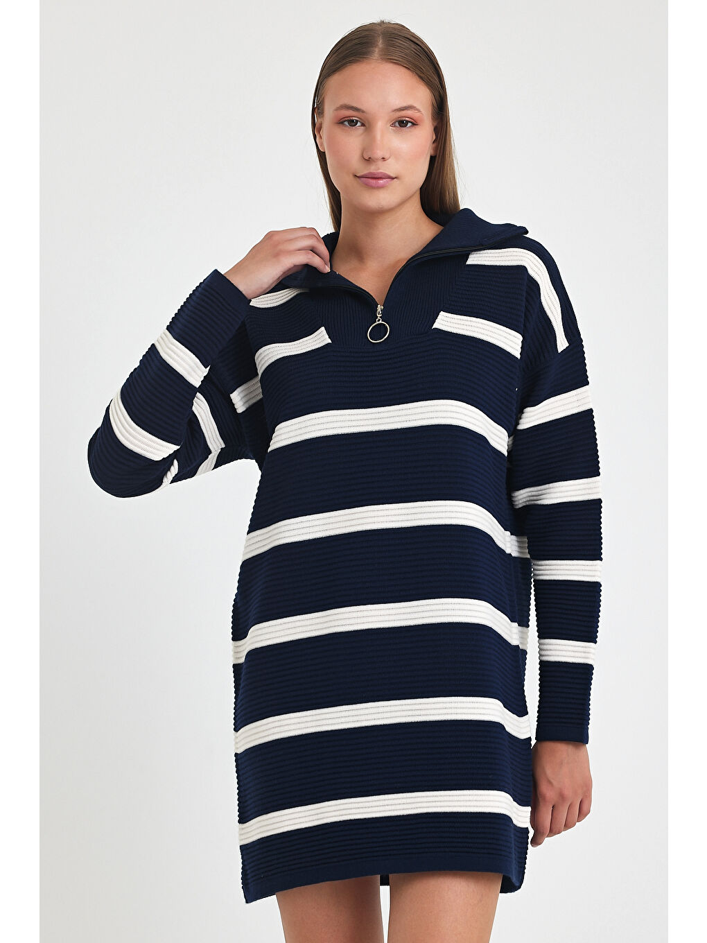 Lacivert Kadın Triko Kazak 3088-4