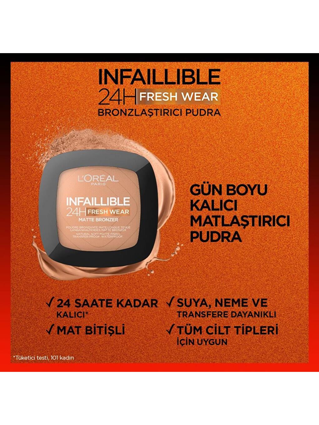 L'Oreal Paris Nude Infaillible 24H Fresh Wear Bronzlaştırıcı Pudra - 300 Light Medium - 4