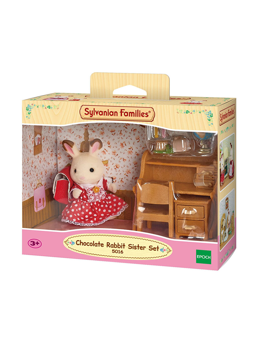 Sylvanian Families Renksiz Çikolata Kulaklı Tavşan Kız Kardeş-Masası 5016 - 2