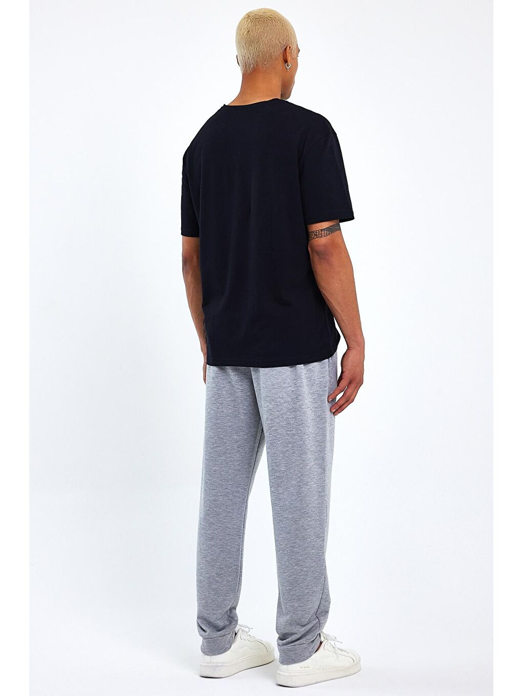 Gri Regular/Normal Kesim Lastik Belli Brooklyn Şehir İnce Baskılı Erkek Eşofman Altı 24EA203-3