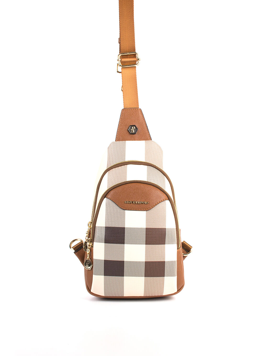 Kahverengi Kadın Çapraz Göğüs Çantası 959-34022 FREEBAG M48 KREM-MAT TABA