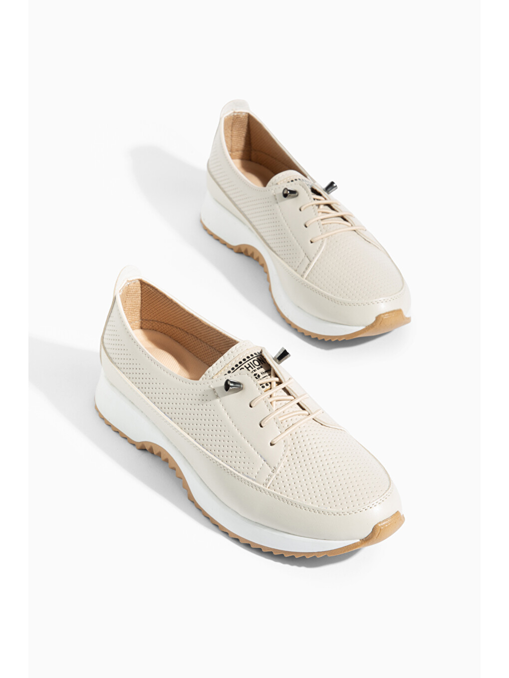 Bej D0609 Günlük Ortopedik Kadın Sneaker Spor Ayakkabı-3