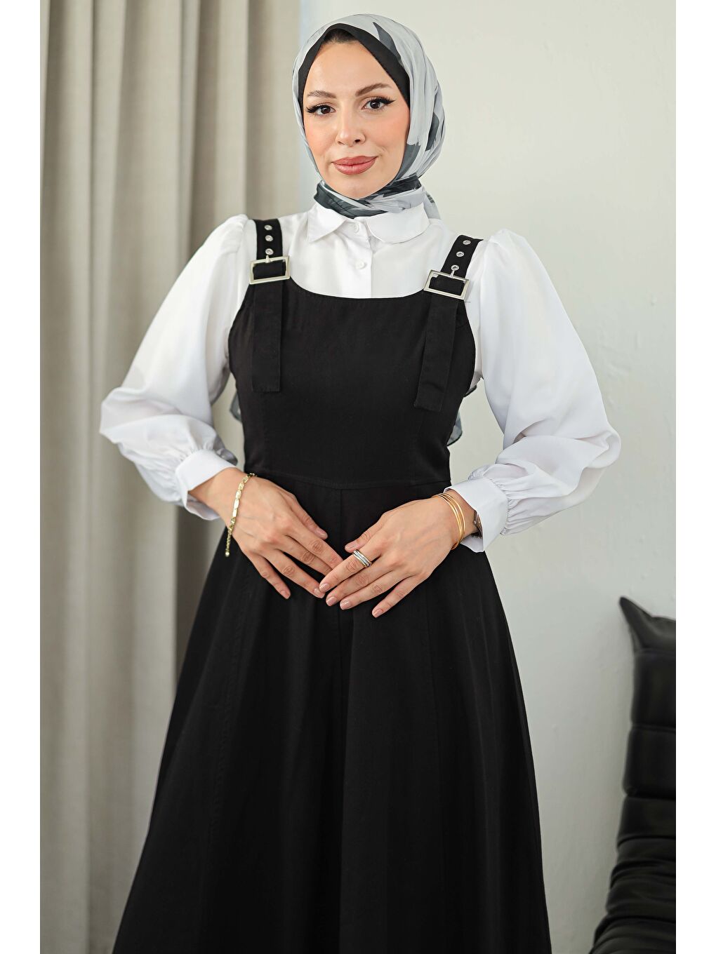 Askılı Gabardin Salopet Siyah - 27832-SIYAH-2