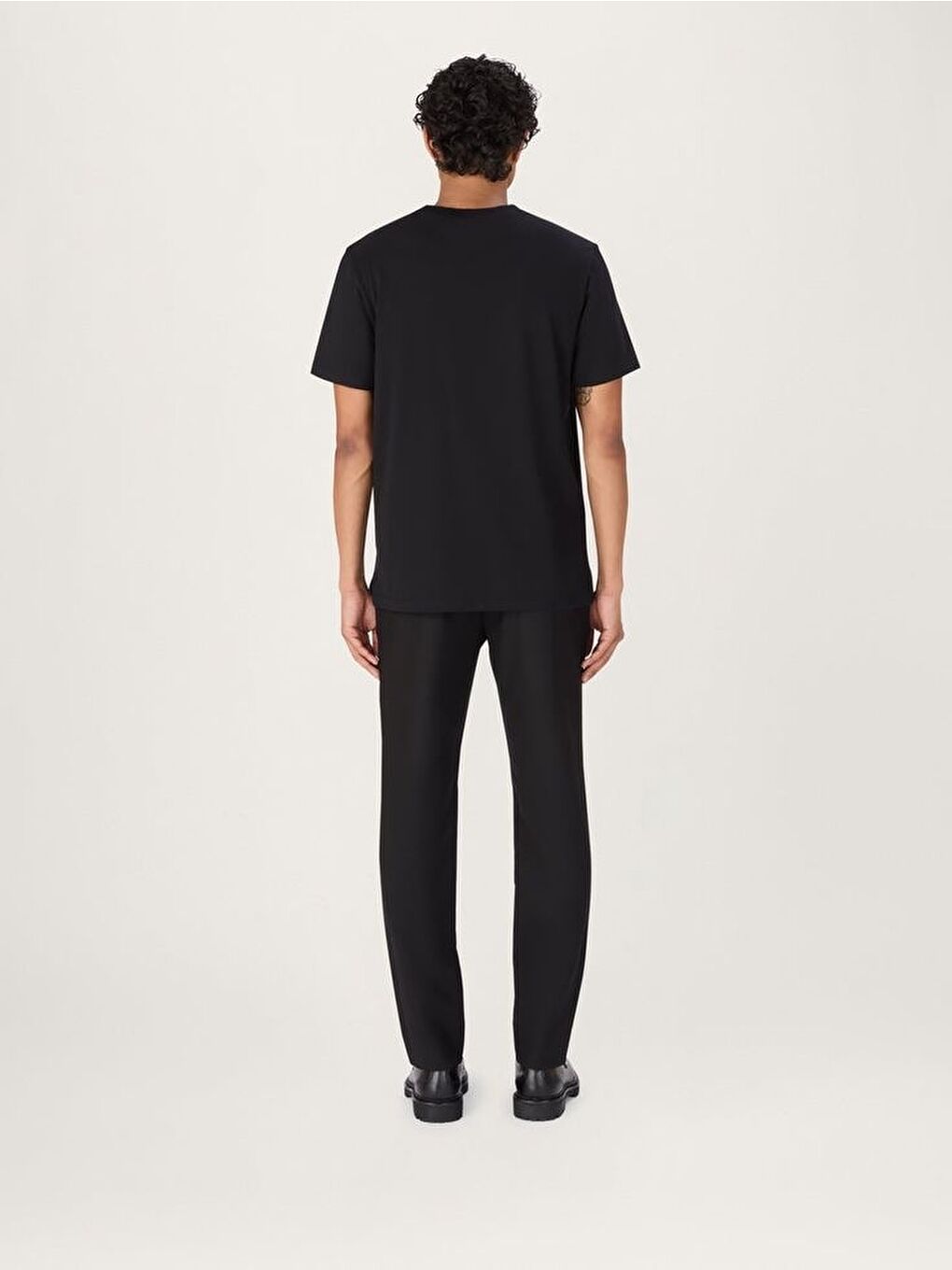 Siyah Erkek Bisiklet Yaka Standart &Regular Fit Tişort SPR25TS930-4