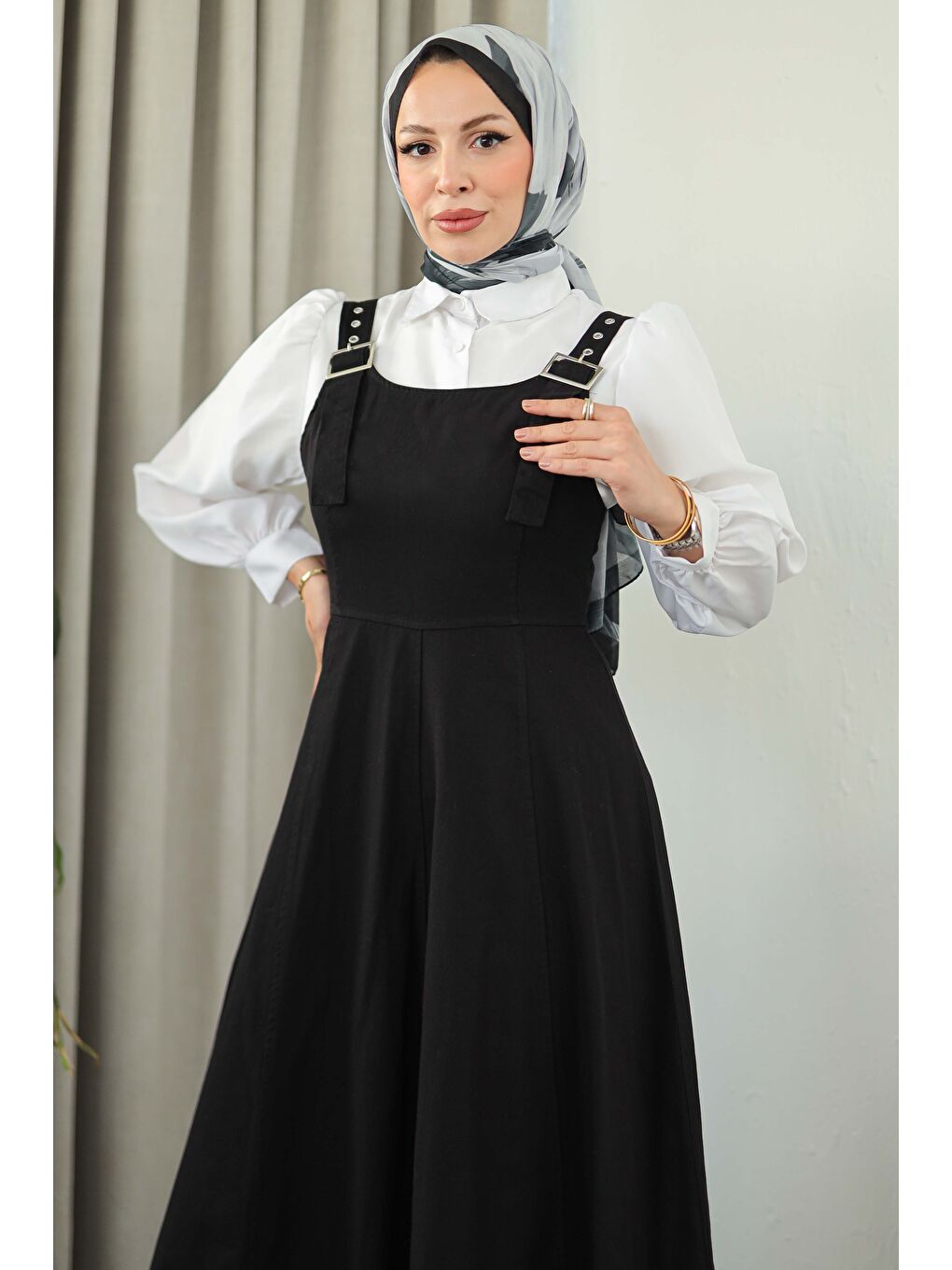 Askılı Gabardin Salopet Siyah - 27832-SIYAH-3