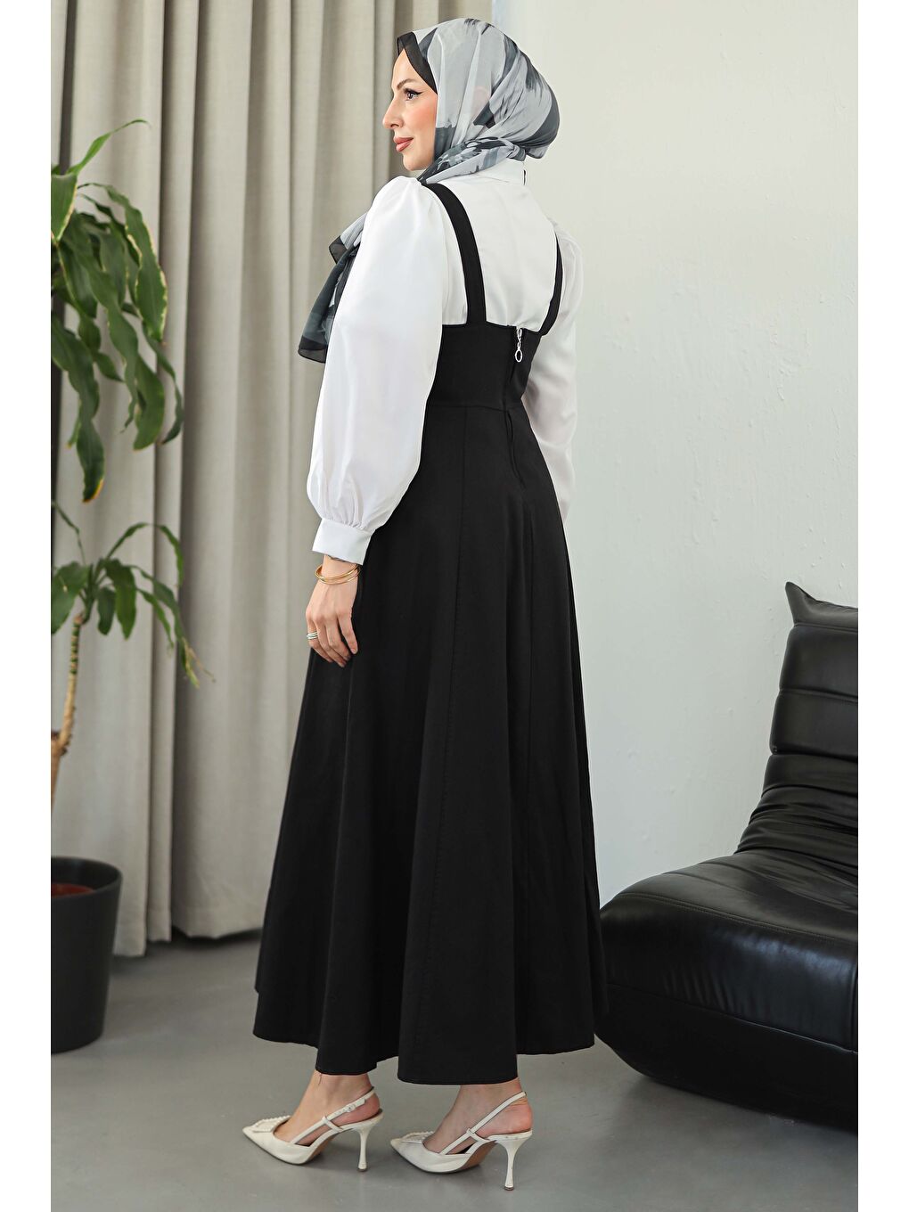 Askılı Gabardin Salopet Siyah - 27832-SIYAH-4