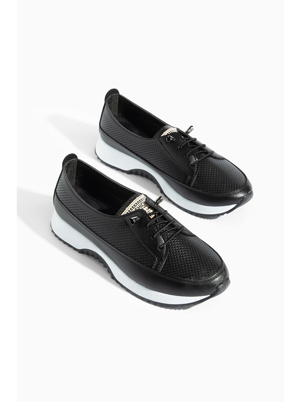 Siyah D0609 Günlük Ortopedik Kadın Sneaker Spor Ayakkabı-3