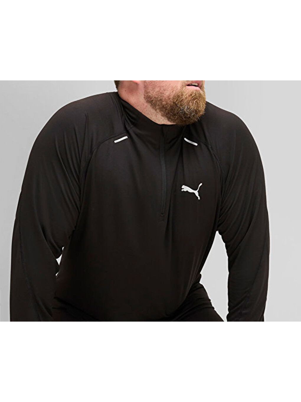 Run Cloudspun 1/4 Zip Erkek Uzun Kollu Koşu Tişörtü 52578101 Siyah-3