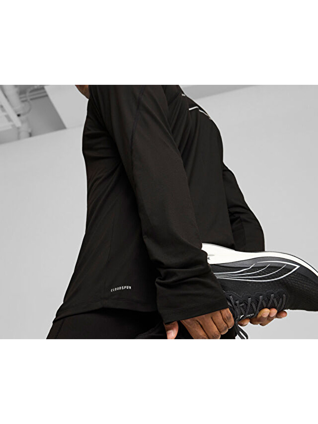 Run Cloudspun 1/4 Zip Erkek Uzun Kollu Koşu Tişörtü 52578101 Siyah-4