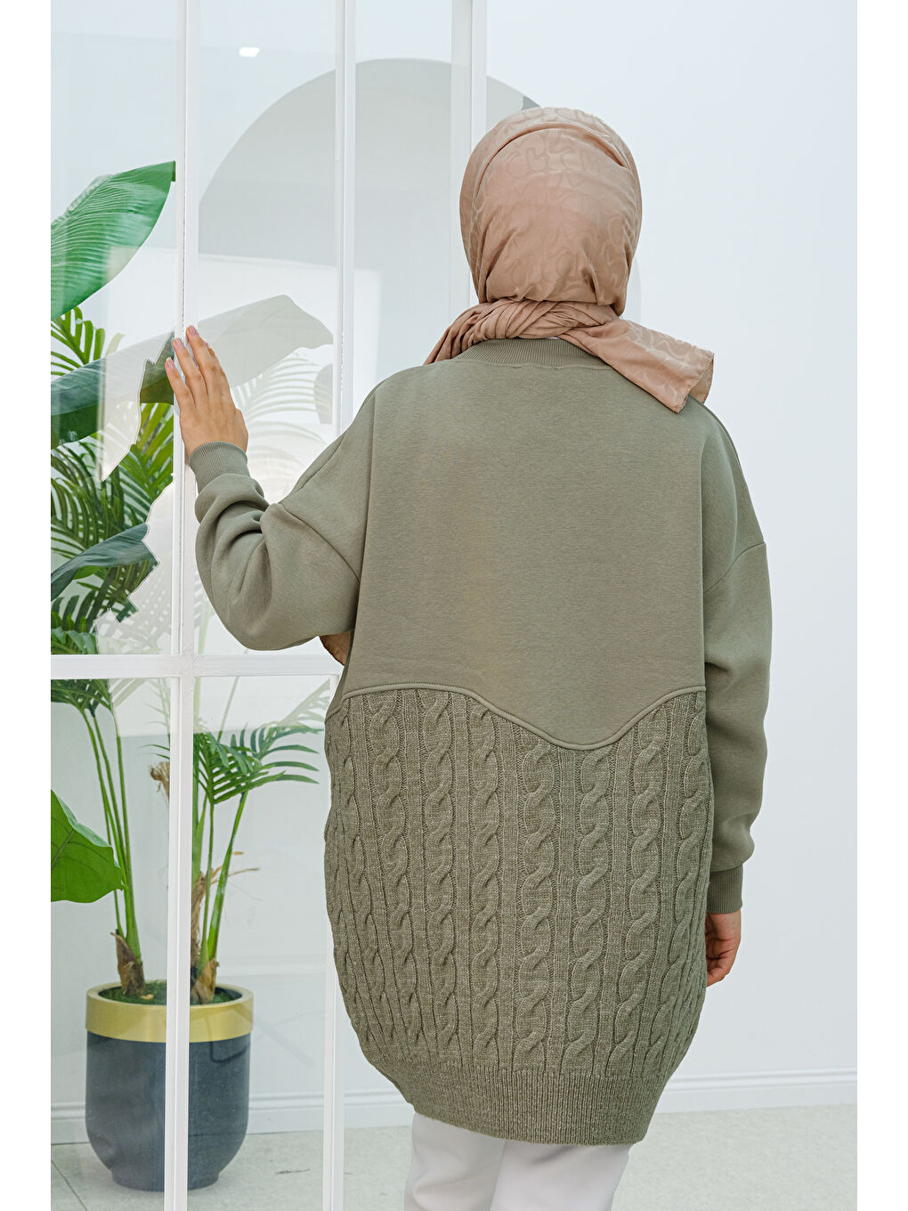 Locco Moda Robadan Triko Oversize Sweatshirt  Fıstık Yeşil - 3