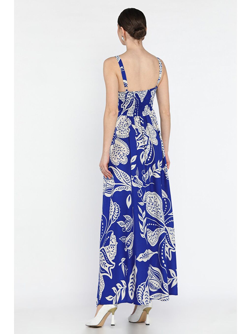 Mavi Kadın İp Askılı Dolgulu Viskon Elbise-2