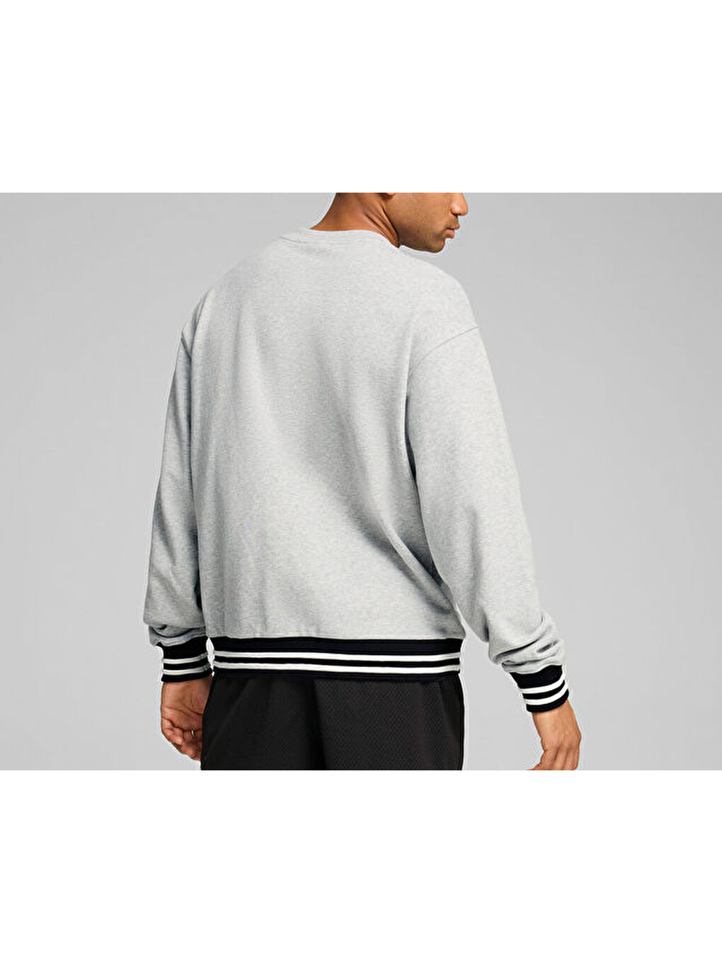 Puma Champs Crew Erkek Basketbol Sweatshirts 62720901 Gri-4