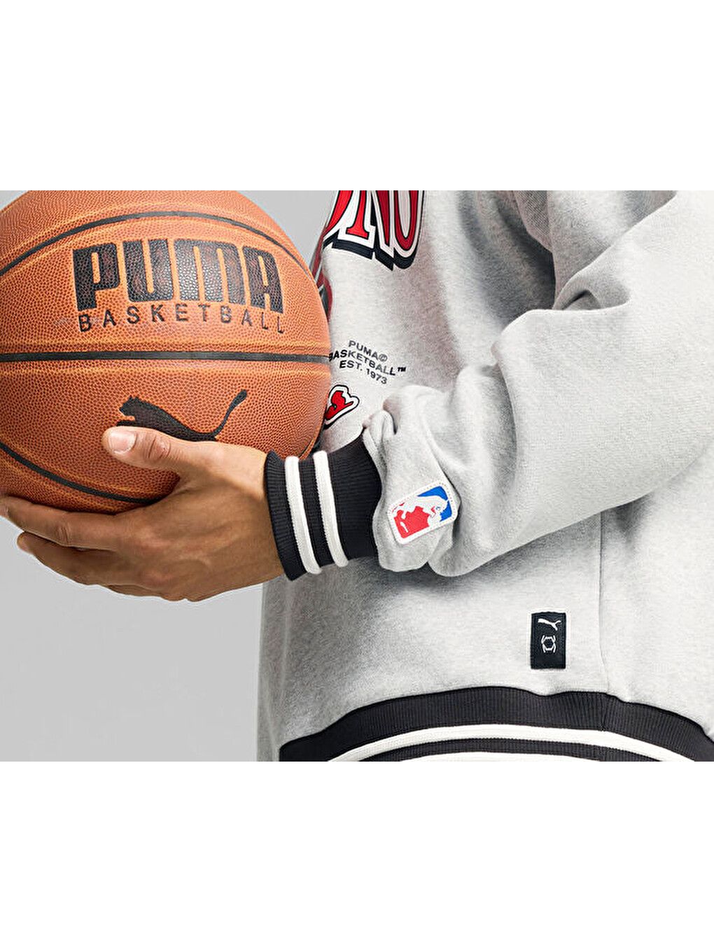 Puma Champs Crew Erkek Basketbol Sweatshirts 62720901 Gri-5