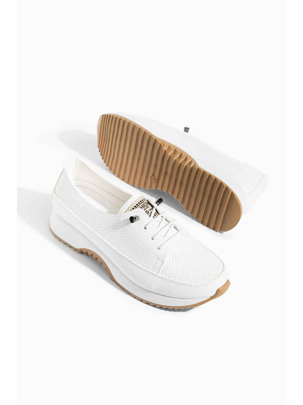 Beyaz D0609 Günlük Ortopedik Kadın Sneaker Spor Ayakkabı-4