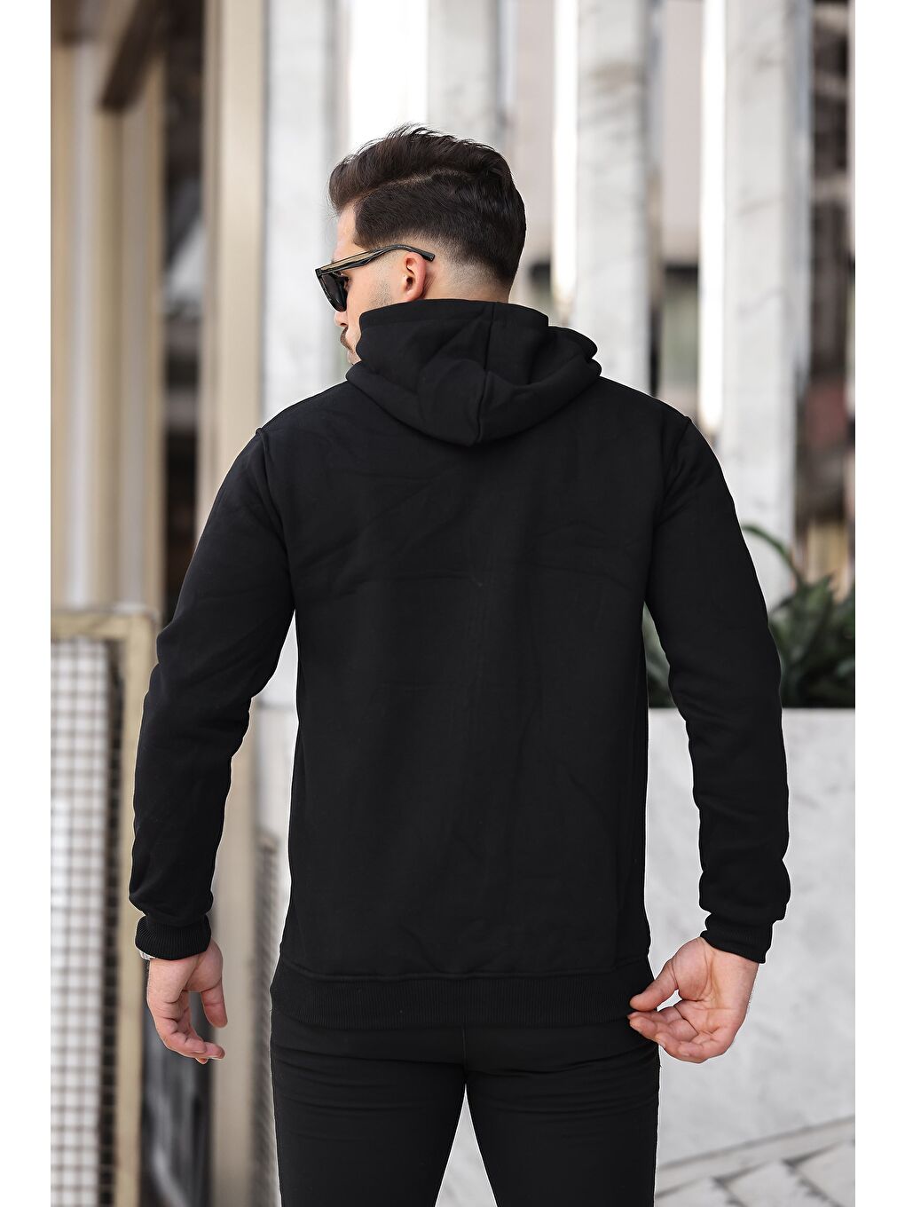 comstar Siyah Üç İplik Fermuarlı Sweatshirt - 3