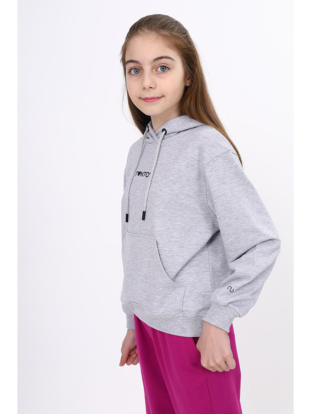 Toontoykids Gri Kız Çocuk Baskılı Sweatshirt - 1