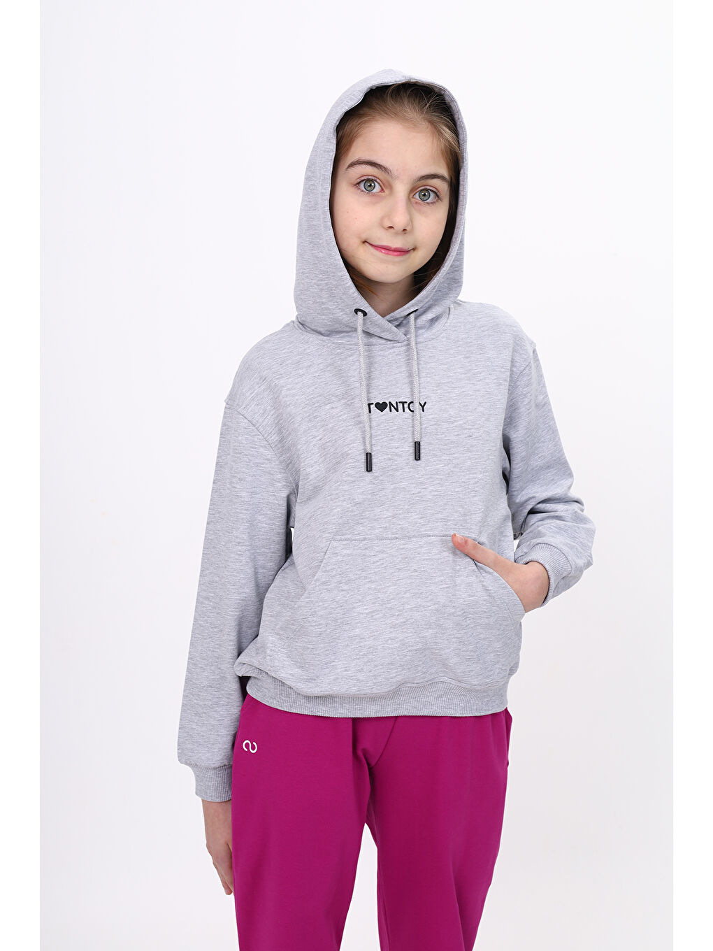 Toontoykids Gri Kız Çocuk Baskılı Sweatshirt - 3