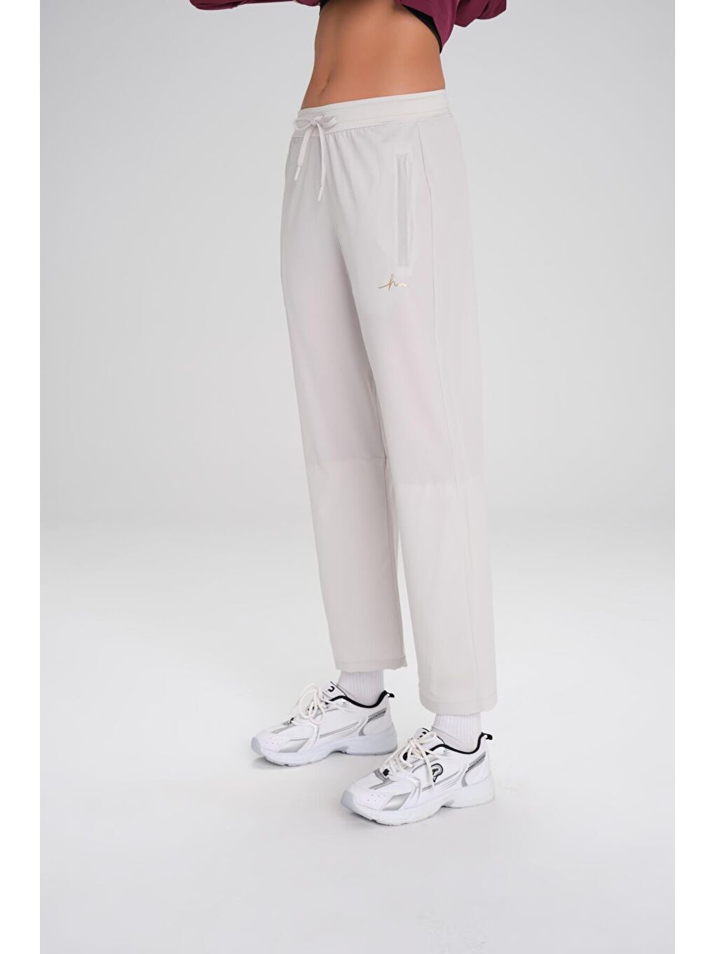 Active Çift Katmanlı Taytlı Boru Paça Ekru Spor Pantolonu Eşofman Altı Act-3-2