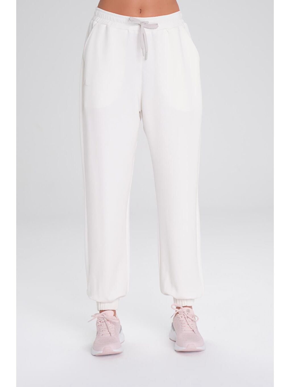 Active Yumuşak Dokulu Lastikli Paça Jogger Ekru Spor Pantolonu Eşofman Altı Act-5