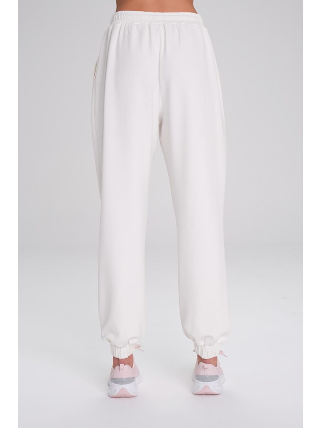 Active Yumuşak Dokulu Lastikli Paça Jogger Ekru Spor Pantolonu Eşofman Altı Act-5-3