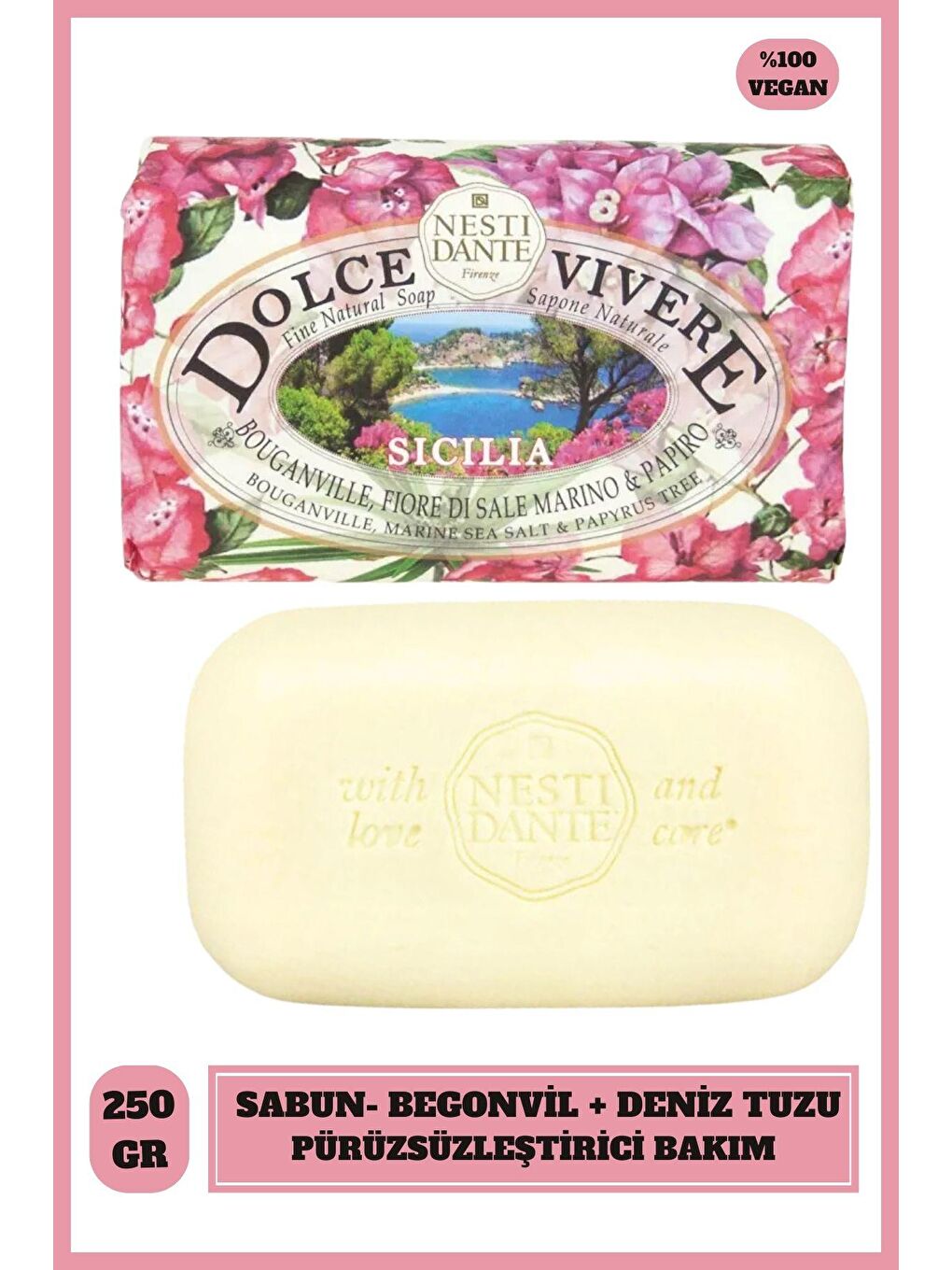 Nesti Dante Renksiz Sabun Dolce Vivere Scilia Vegan Bakım 250 g