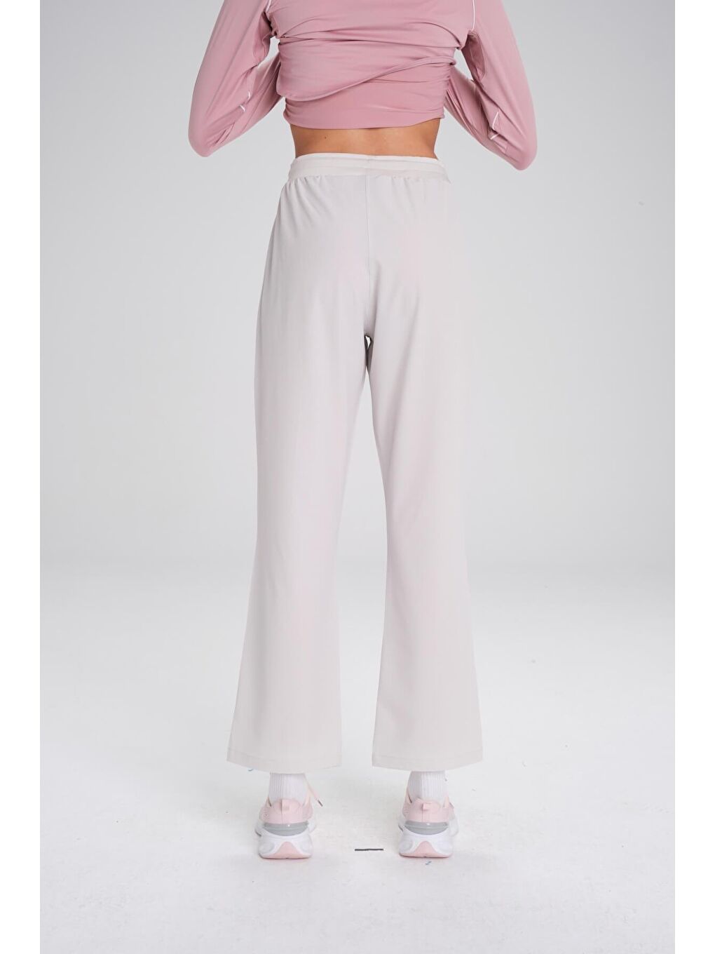 Active İspanyol Paça Ekru Spor Pantolonu Eşofman Altı Act-2-3