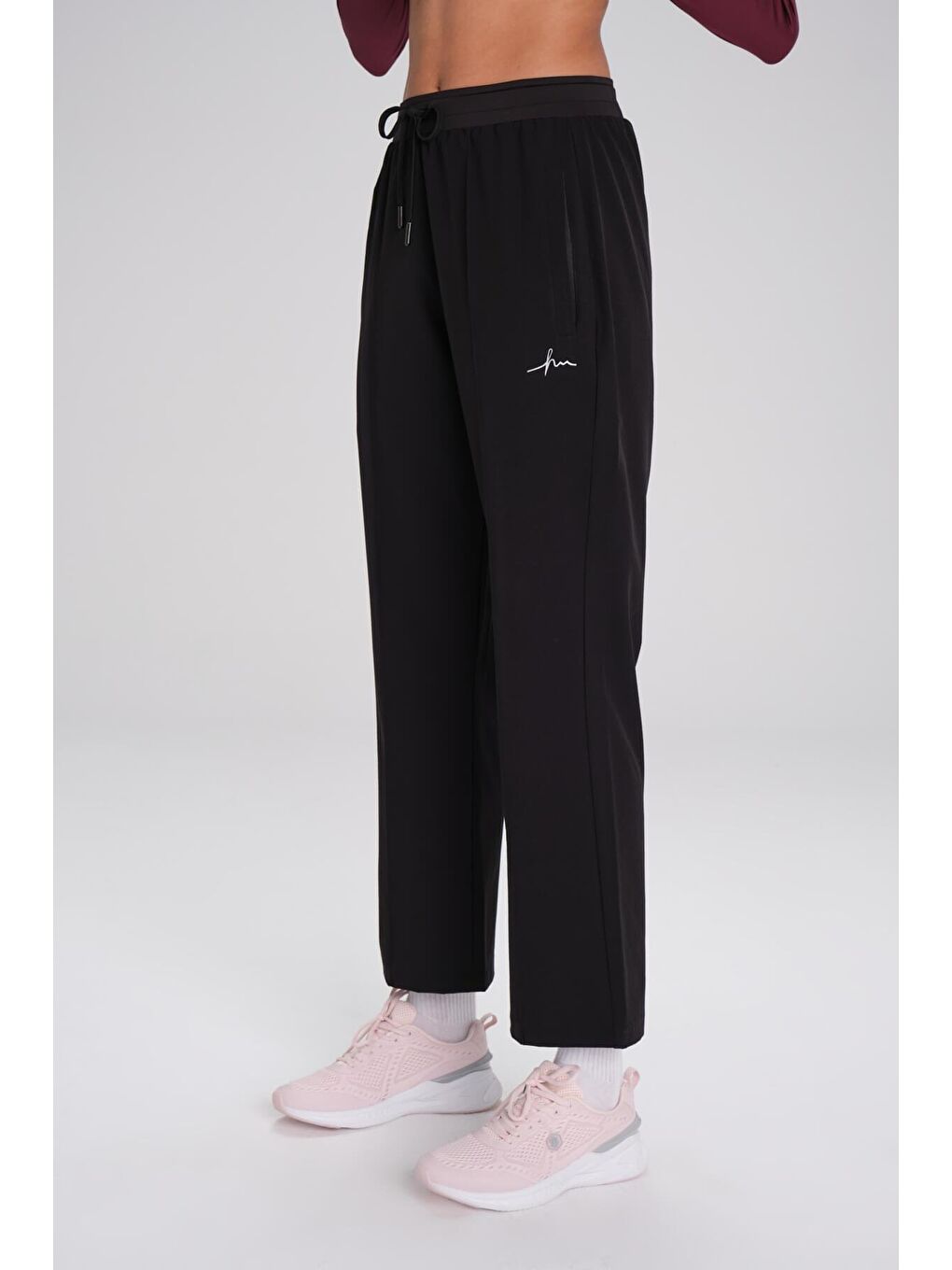 Active İspanyol Paça Siyah Spor Pantolonu Eşofman Altı Act-2-1