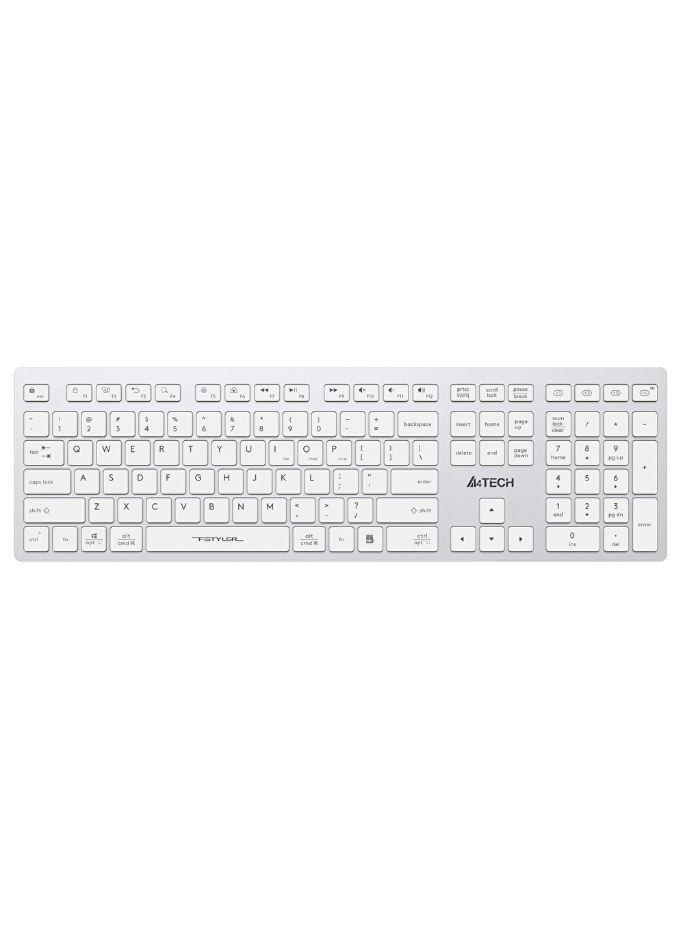 FBX50C Şarj Edilebilir Bluetooth Q Kablosuz Klavye   Beyaz